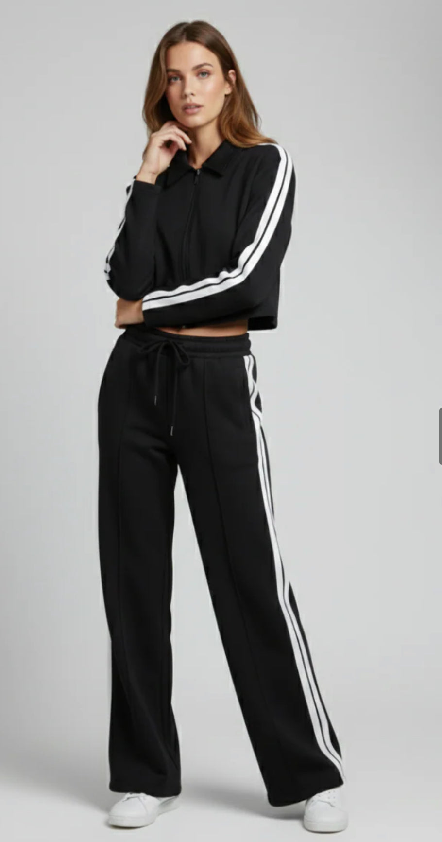 Stripe Zip Up Tracktop & Jogger Set